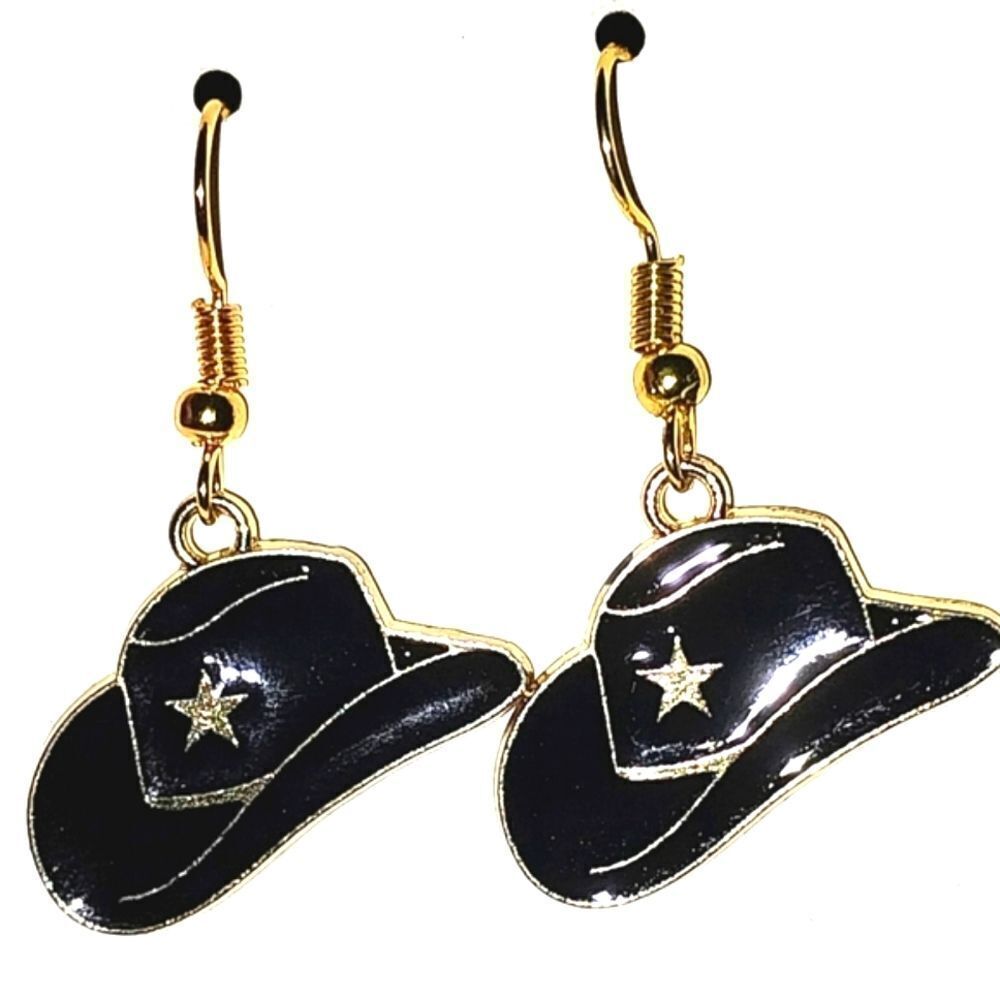 Retro chic hand crafted cowboy earrings